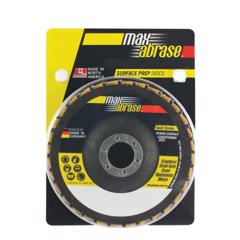 MAXABRASE HYBRID INTERLEAVED FLAP DISC 125MM CARDED 